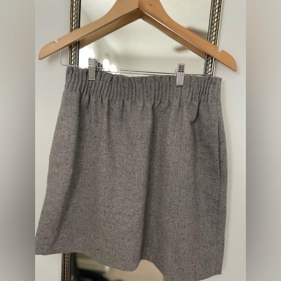 J. Crew Paper Bag Waist Skirt NWT; Size 6; grey speckled wool fabric; - Picture 1 of 3